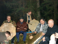 лес, костер